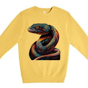 Realistic Snake Posing Premium Crewneck Sweatshirt