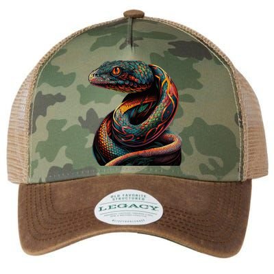 Realistic Snake Posing Legacy Tie Dye Trucker Hat
