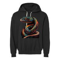 Realistic Snake Posing Garment-Dyed Fleece Hoodie
