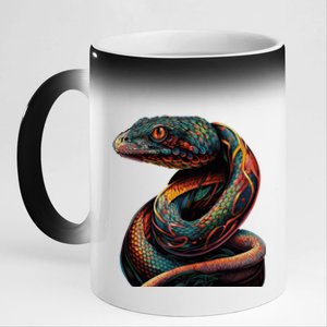 Realistic Snake Posing 11oz Black Color Changing Mug