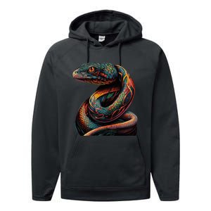 Realistic Snake Posing Performance Fleece Hoodie