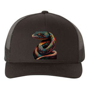 Realistic Snake Posing Yupoong Adult 5-Panel Trucker Hat