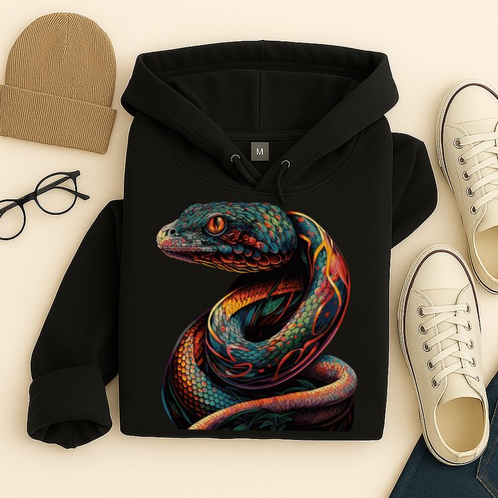 Realistic Snake Posing Hoodie