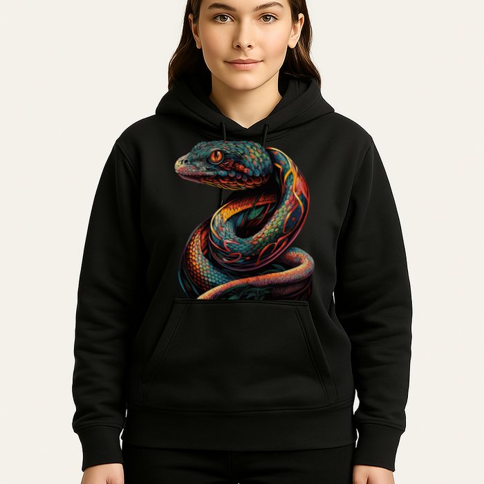 Realistic Snake Posing Hoodie