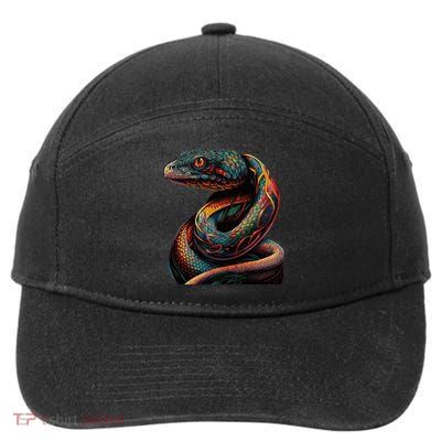 Realistic Snake Posing 7-Panel Snapback Hat