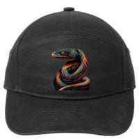 Realistic Snake Posing 7-Panel Snapback Hat