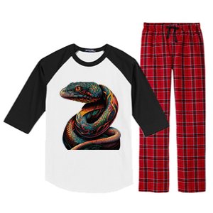 Realistic Snake Posing Raglan Sleeve Pajama Set