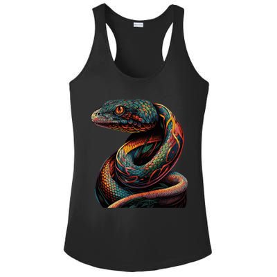 Realistic Snake Posing Ladies PosiCharge Competitor Racerback Tank