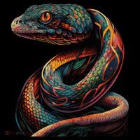 Realistic Snake Posing Poster