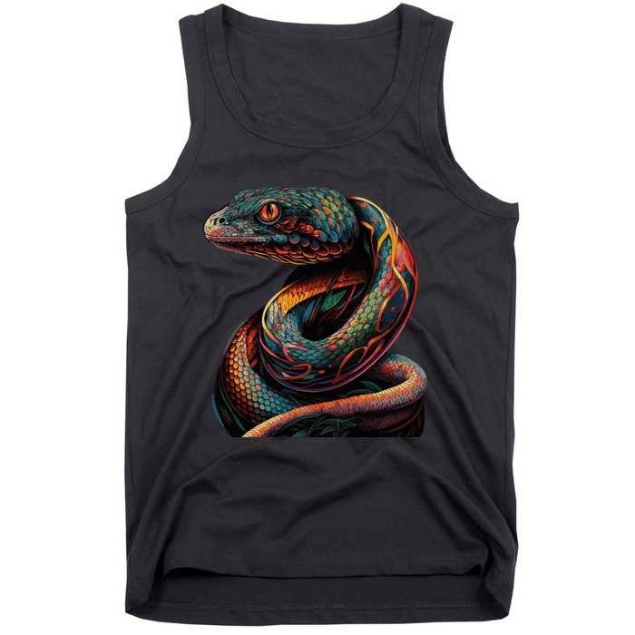 Realistic Snake Posing Tank Top