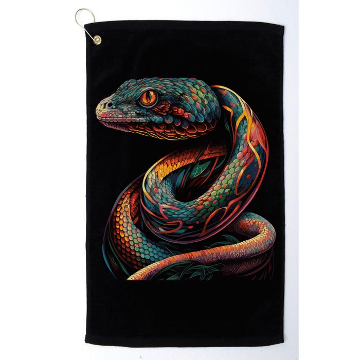 Realistic Snake Posing Golf Towel