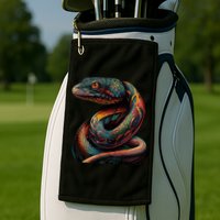 Realistic Snake Posing Golf Towel
