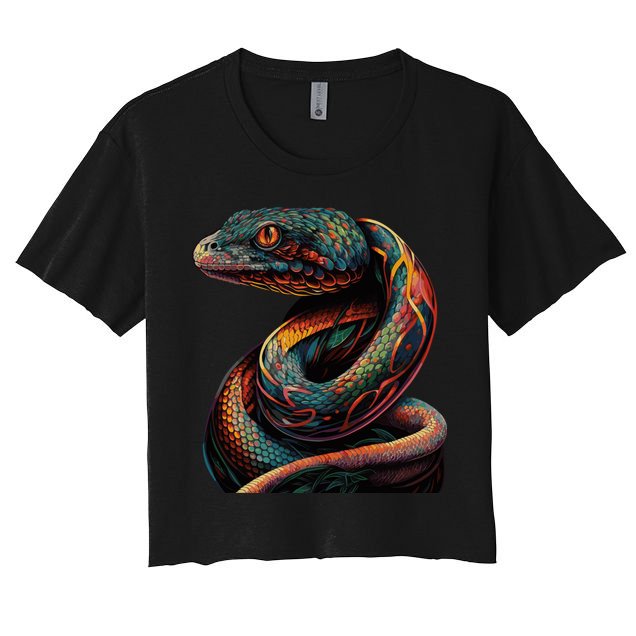 Realistic Snake Posing Crop Top