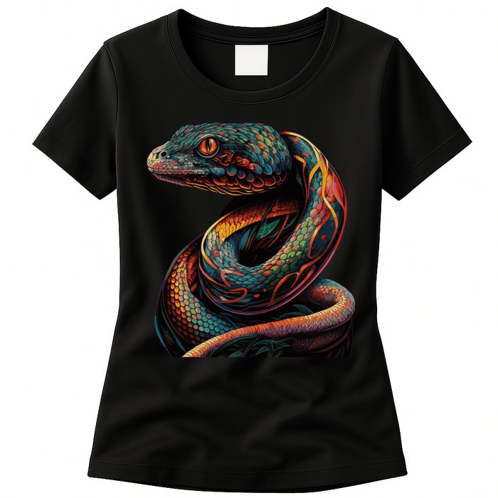 Realistic Snake Posing Womens T-Shirt