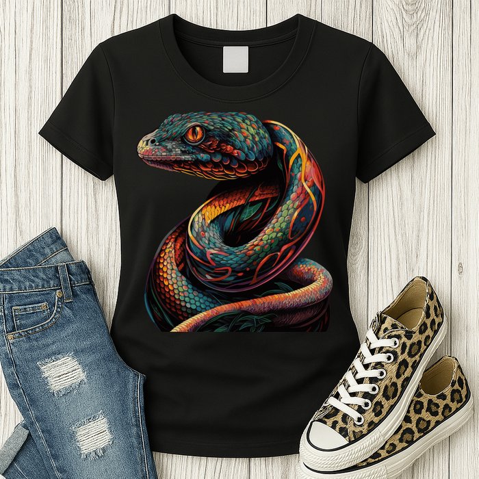 Realistic Snake Posing Womens T-Shirt