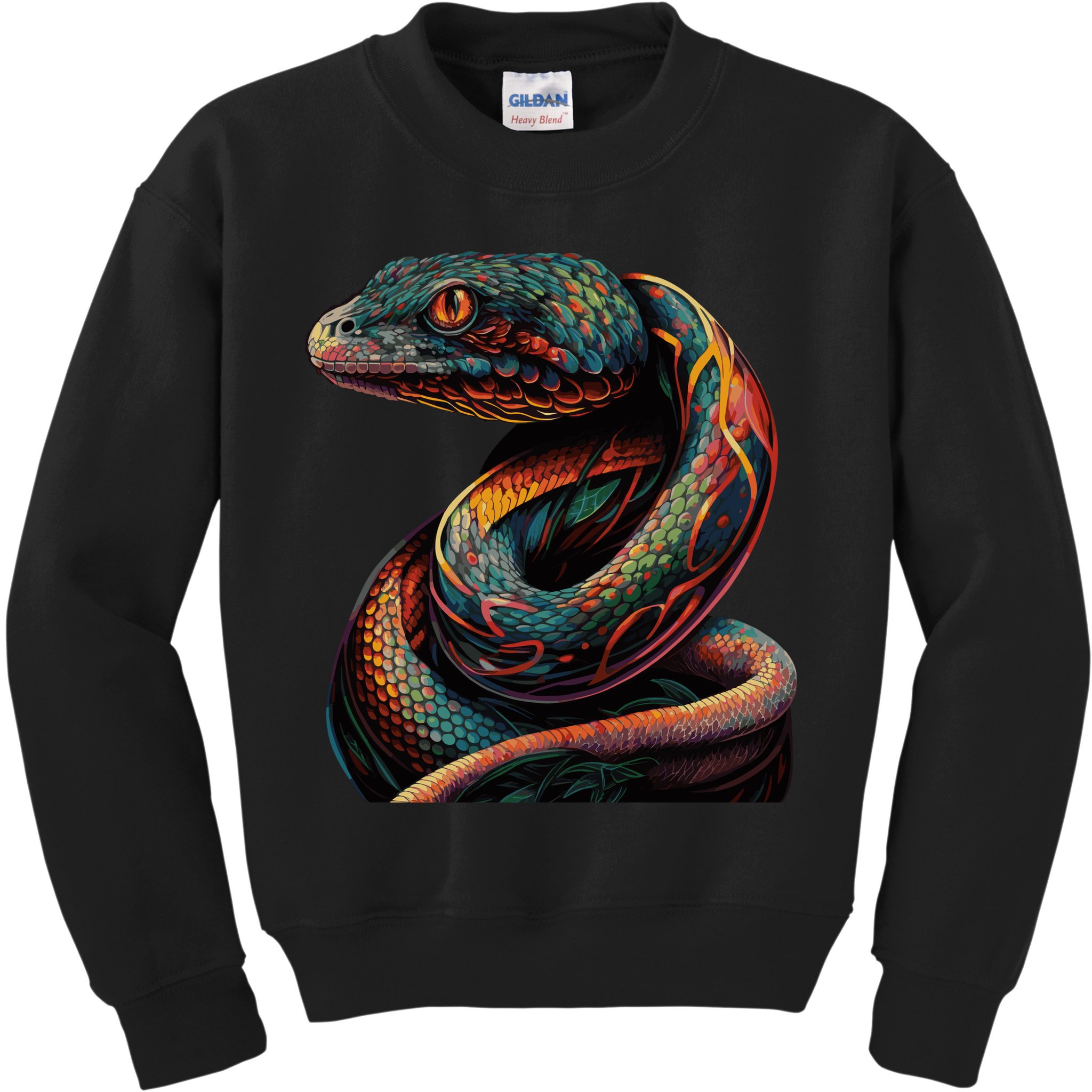 Realistic Snake Posing Kids Sweatshirt