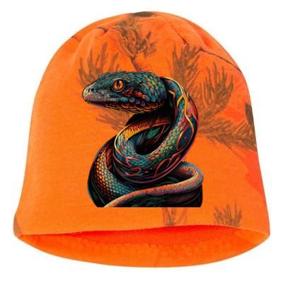 Realistic Snake Posing Kati - Camo Knit Beanie