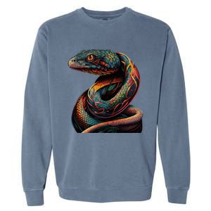 Realistic Snake Posing Garment-Dyed Sweatshirt