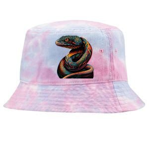 Realistic Snake Posing Tie-Dyed Bucket Hat