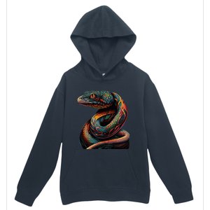 Realistic Snake Posing Urban Pullover Hoodie