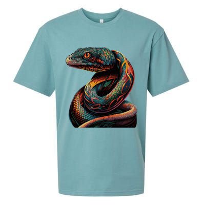 Realistic Snake Posing Sueded Cloud Jersey T-Shirt