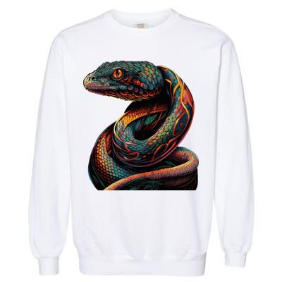 Realistic Snake Posing Garment-Dyed Sweatshirt