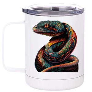 Realistic Snake Posing 12 oz Stainless Steel Tumbler Cup