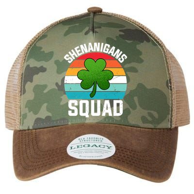 Retro St Patricks Day Shenanigans Squad Shamrock St Patricks Day Legacy Tie Dye Trucker Hat