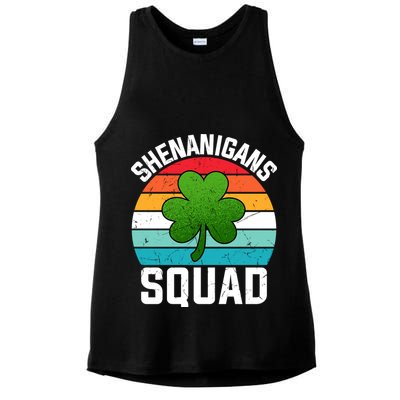 Retro St Patricks Day Shenanigans Squad Shamrock St Patricks Day Ladies PosiCharge Tri-Blend Wicking Tank