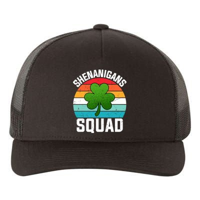 Retro St Patricks Day Shenanigans Squad Shamrock St Patricks Day Yupoong Adult 5-Panel Trucker Hat