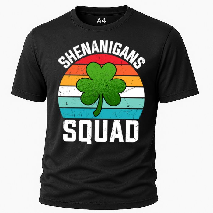 Retro St Patricks Day Shenanigans Squad Shamrock St Patricks Day Performance Shirt