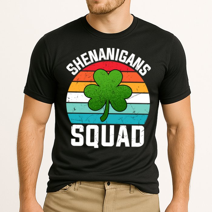 Retro St Patricks Day Shenanigans Squad Shamrock St Patricks Day Performance Shirt