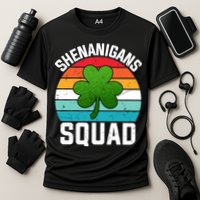 Retro St Patricks Day Shenanigans Squad Shamrock St Patricks Day Performance Shirt