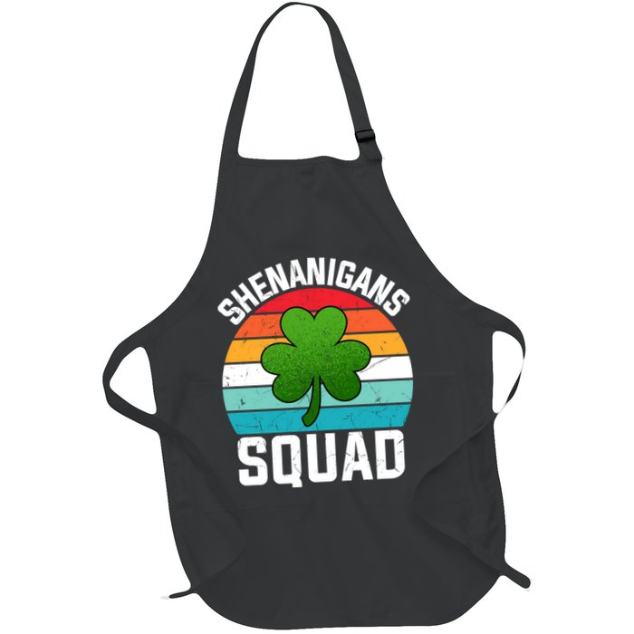 Retro St Patricks Day Shenanigans Squad Shamrock St Patricks Day Apron