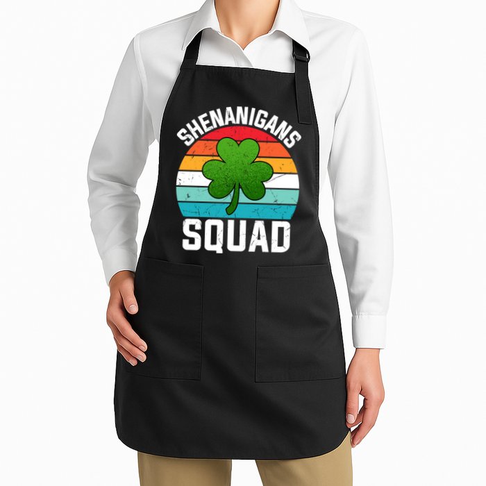 Retro St Patricks Day Shenanigans Squad Shamrock St Patricks Day Apron