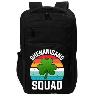 Retro St Patricks Day Shenanigans Squad Shamrock St Patricks Day Impact Tech Backpack