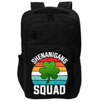 Retro St Patricks Day Shenanigans Squad Shamrock St Patricks Day Impact Tech Backpack