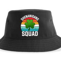 Retro St Patricks Day Shenanigans Squad Shamrock St Patricks Day Sustainable Bucket Hat