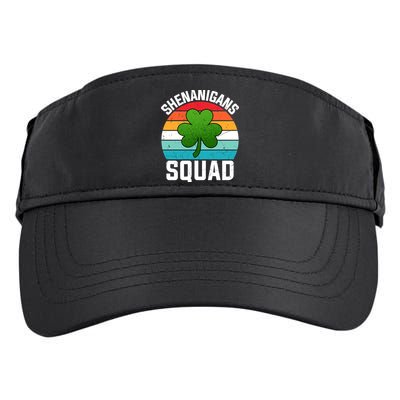 Retro St Patricks Day Shenanigans Squad Shamrock St Patricks Day Adult Drive Performance Visor