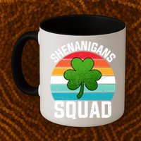 Retro St Patricks Day Shenanigans Squad Shamrock St Patricks Day Mug