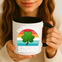 Retro St Patricks Day Shenanigans Squad Shamrock St Patricks Day Mug