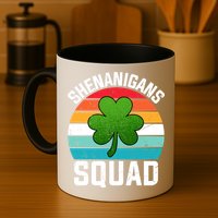 Retro St Patricks Day Shenanigans Squad Shamrock St Patricks Day Mug