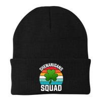 Retro St Patricks Day Shenanigans Squad Shamrock St Patricks Day Beanie