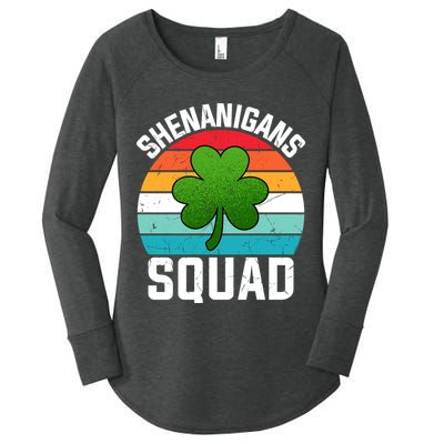 Retro St Patricks Day Shenanigans Squad Shamrock St Patricks Day Women's Perfect Tri Tunic Long Sleeve Shirt