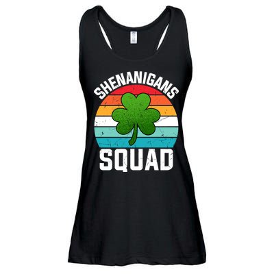 Retro St Patricks Day Shenanigans Squad Shamrock St Patricks Day Ladies Essential Flowy Tank