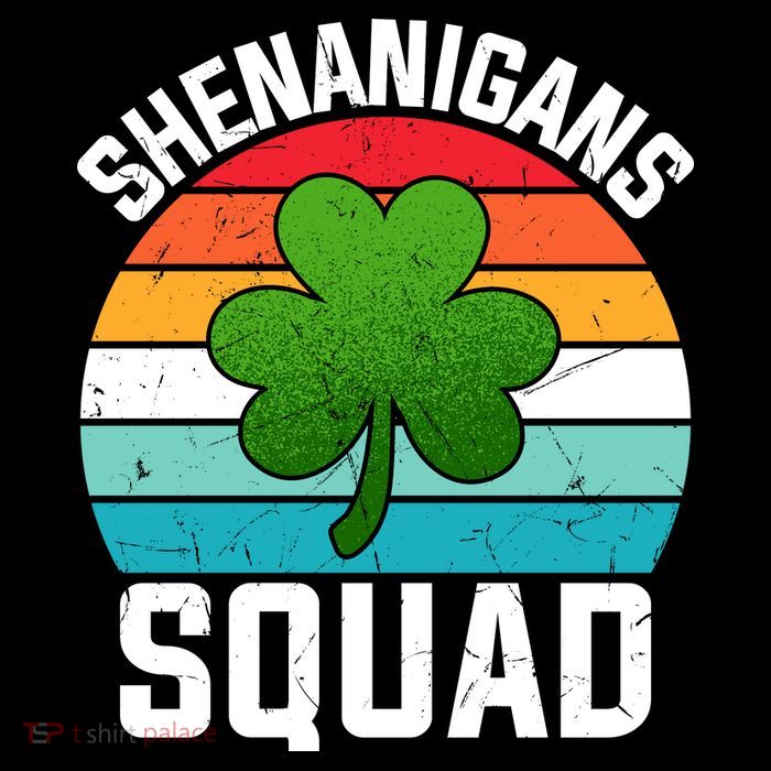 Retro St Patricks Day Shenanigans Squad Shamrock St Patricks Day Flatbill Hat