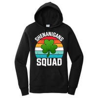 Retro St Patricks Day Shenanigans Squad Shamrock St Patricks Day Women's Pullover Hoodie