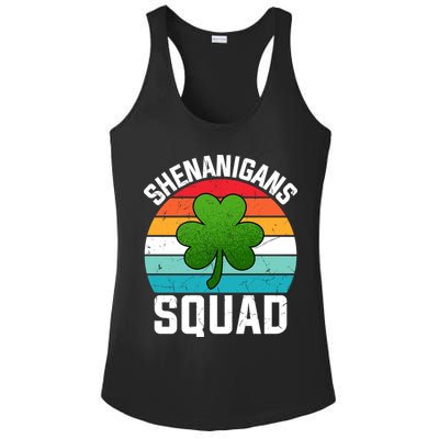Retro St Patricks Day Shenanigans Squad Shamrock St Patricks Day Ladies PosiCharge Competitor Racerback Tank