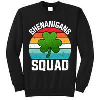 Retro St Patricks Day Shenanigans Squad Shamrock St Patricks Day Tall Sweatshirt