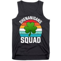 Retro St Patricks Day Shenanigans Squad Shamrock St Patricks Day Tank Top